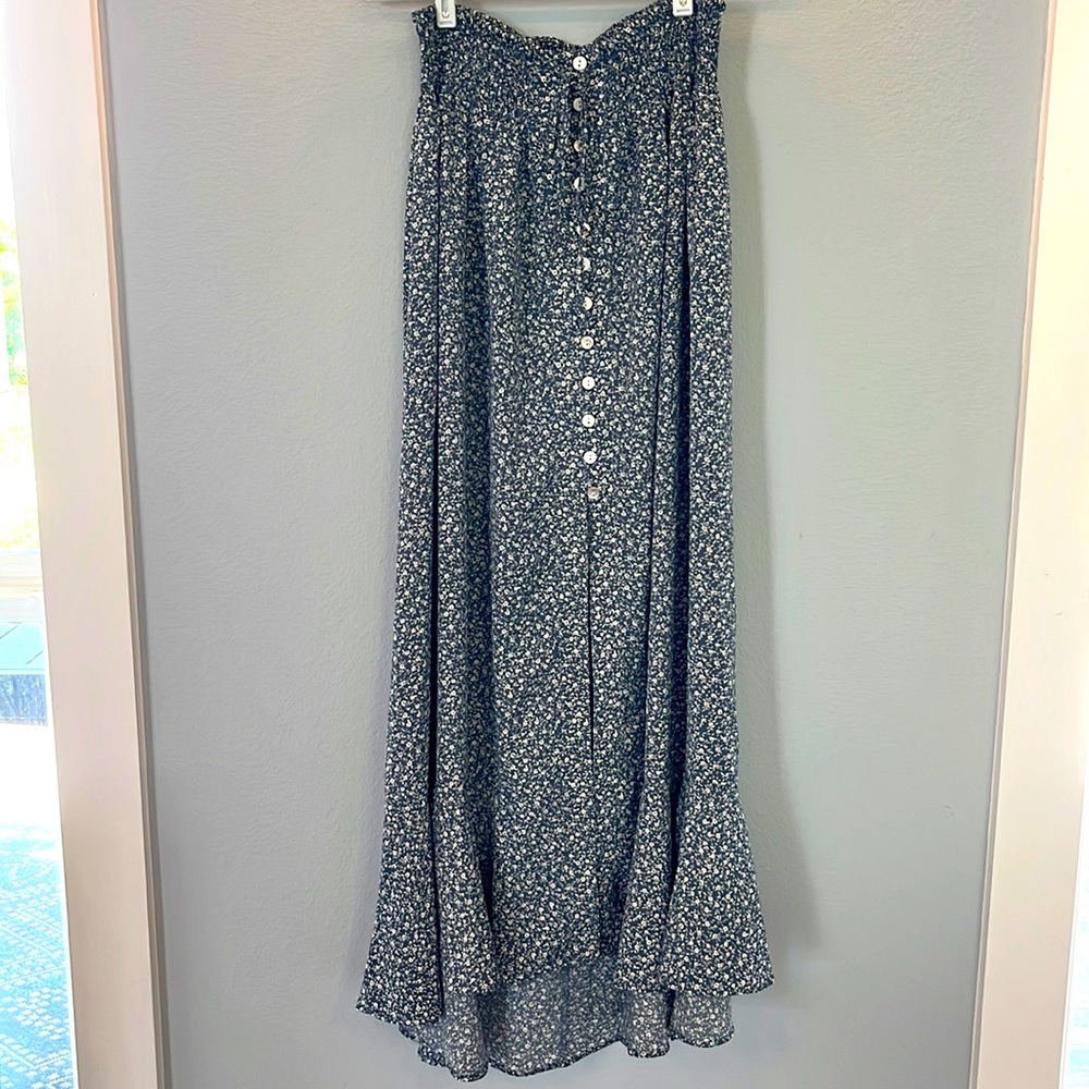 Beautiful long blue floral skirt